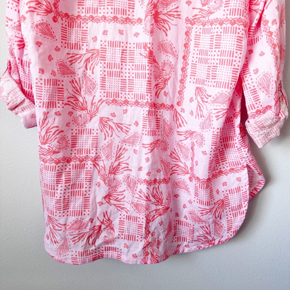 Sigrid Olsen Coral Seashell Linen Coverup - Picture 10 of 11